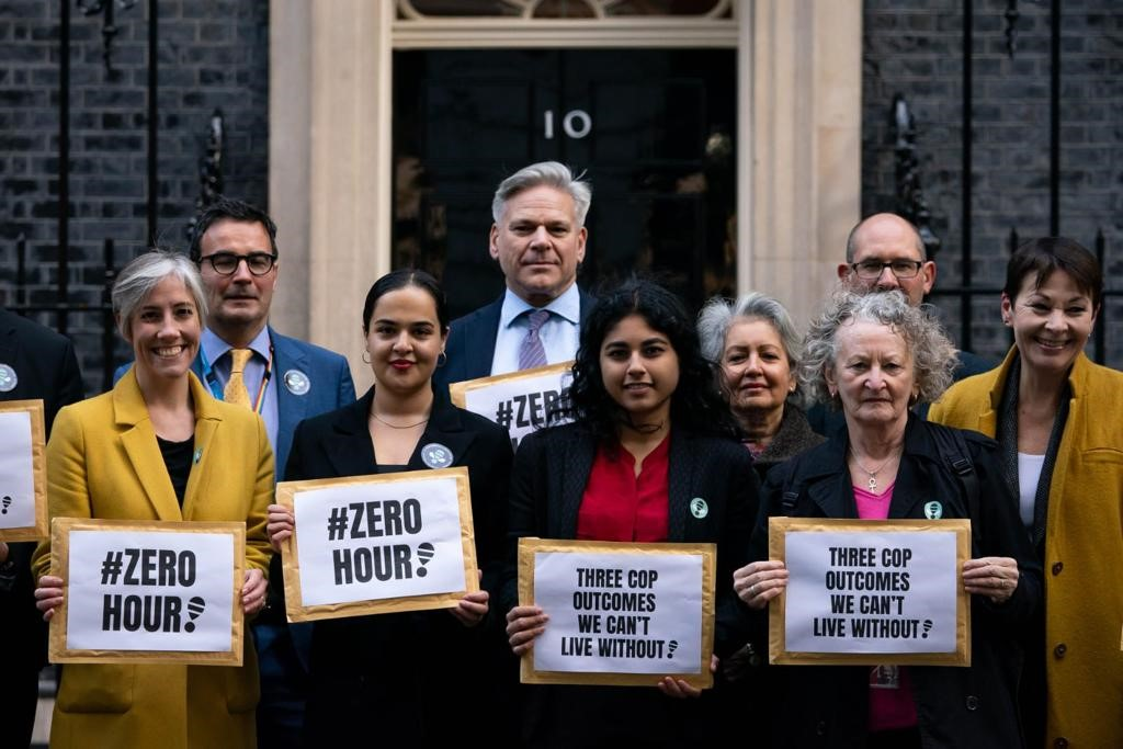 Zero Hour campaigners outside 10 Downing Street